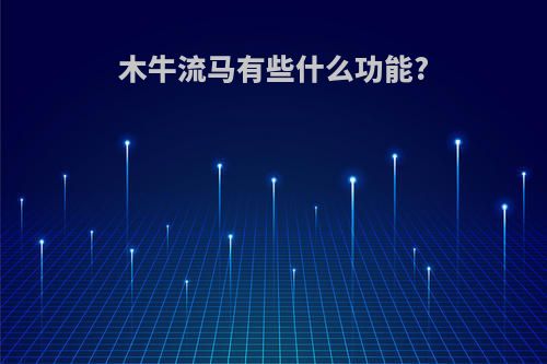 木牛流马有些什么功能?