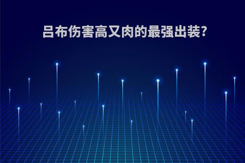 吕布伤害高又肉的最强出装?