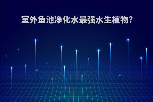 室外鱼池净化水最强水生植物?