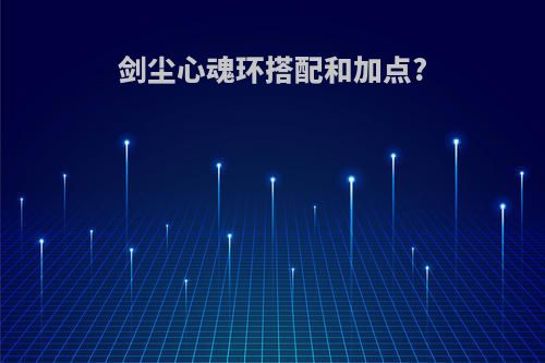 剑尘心魂环搭配和加点?