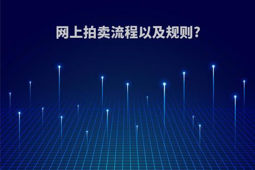 网上拍卖流程以及规则?
