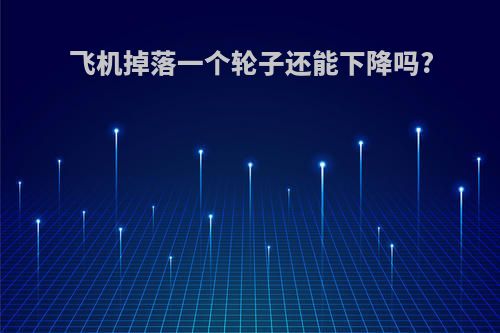 飞机掉落一个轮子还能下降吗?