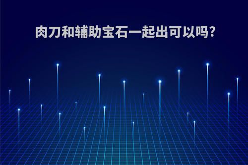 肉刀和辅助宝石一起出可以吗?