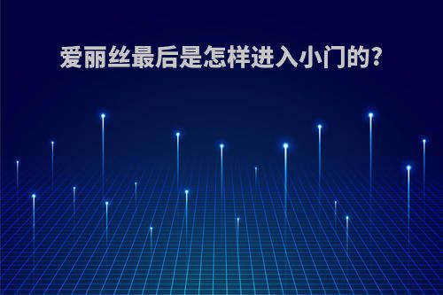 爱丽丝最后是怎样进入小门的?