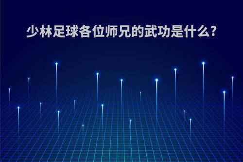 少林足球各位师兄的武功是什么?