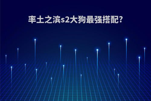 率土之滨s2大狗最强搭配?
