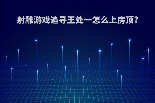 射雕游戏追寻王处一怎么上房顶?