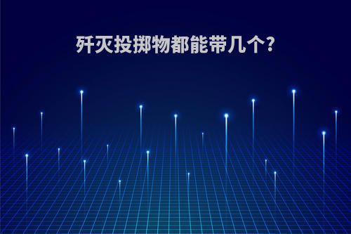 歼灭投掷物都能带几个?