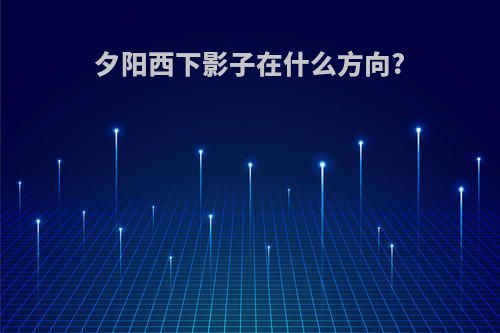 夕阳西下影子在什么方向?