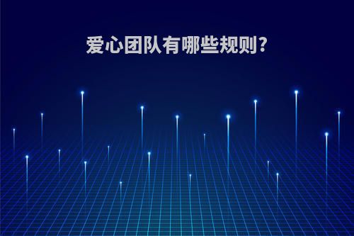 爱心团队有哪些规则?