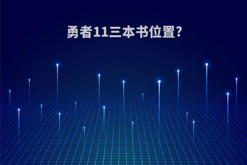 勇者11三本书位置?