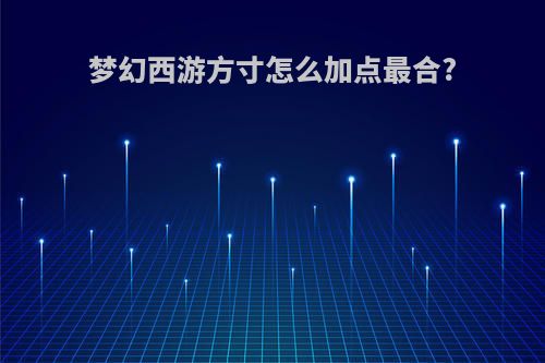 梦幻西游方寸怎么加点最合?