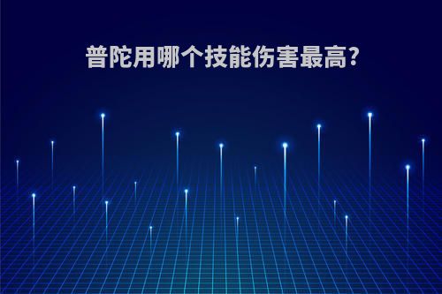 普陀用哪个技能伤害最高?