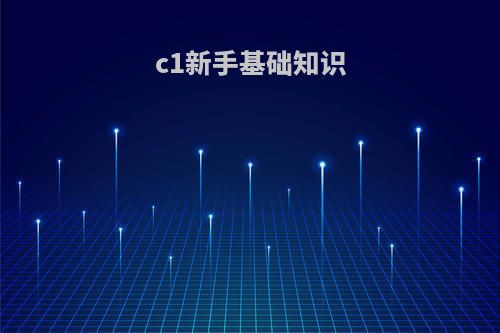 c1新手基础知识