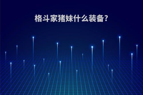 格斗家猪妹什么装备?
