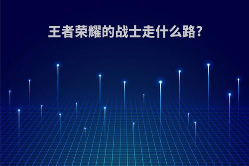 王者荣耀的战士走什么路?