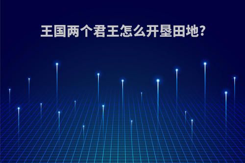 王国两个君王怎么开垦田地?