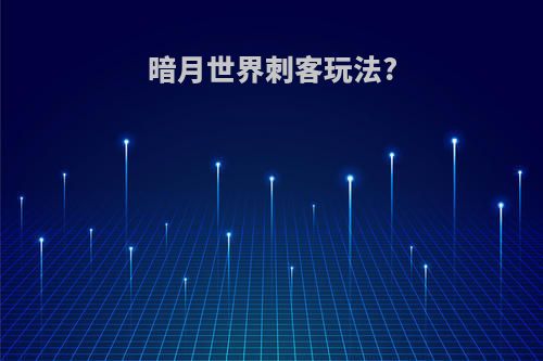 暗月世界刺客玩法?
