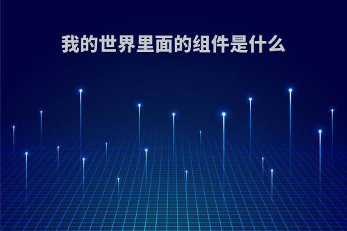 我的世界里面的组件是什么