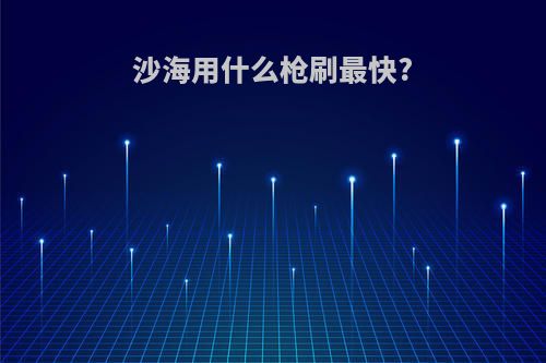 沙海用什么枪刷最快?