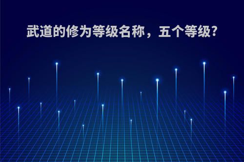 武道的修为等级名称，五个等级?
