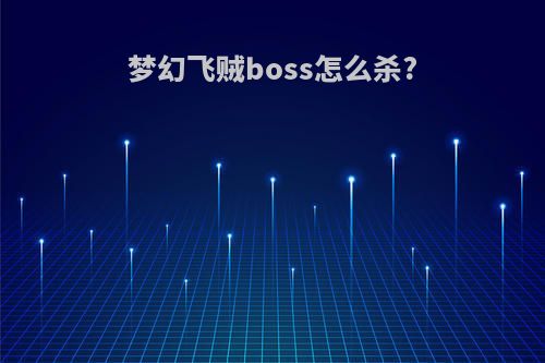 梦幻飞贼boss怎么杀?