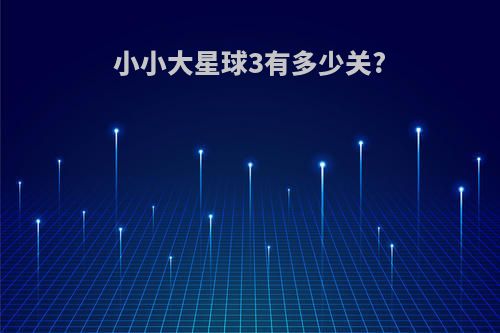 小小大星球3有多少关?