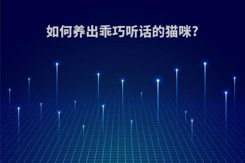 如何养出乖巧听话的猫咪?
