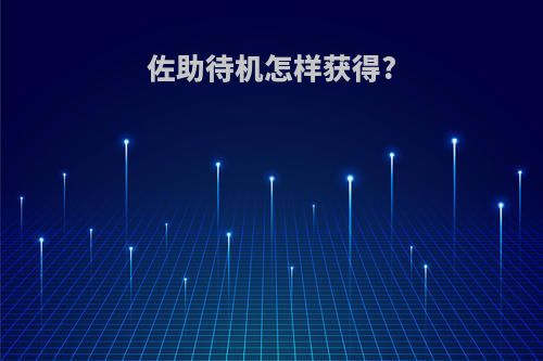 佐助待机怎样获得?