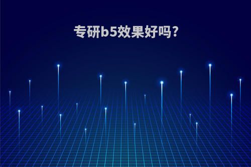专研b5效果好吗?