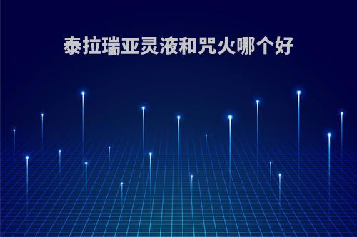 泰拉瑞亚灵液和咒火哪个好