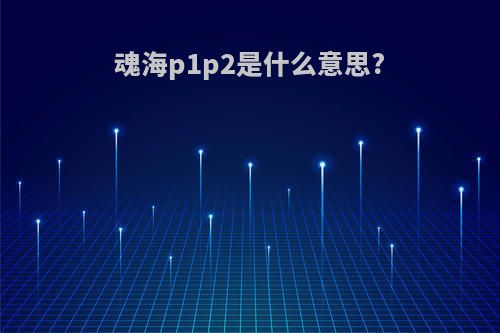 魂海p1p2是什么意思?