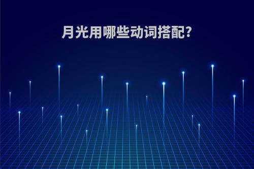 月光用哪些动词搭配?