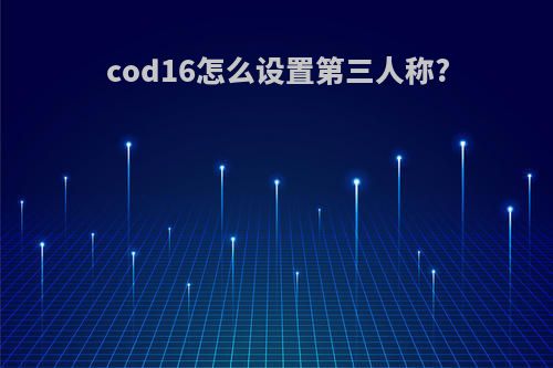 cod16怎么设置第三人称?